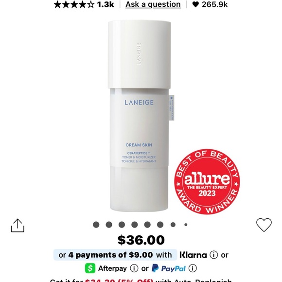 Firm price)Laneige Cream Skin Toner - Picture 7 of 7